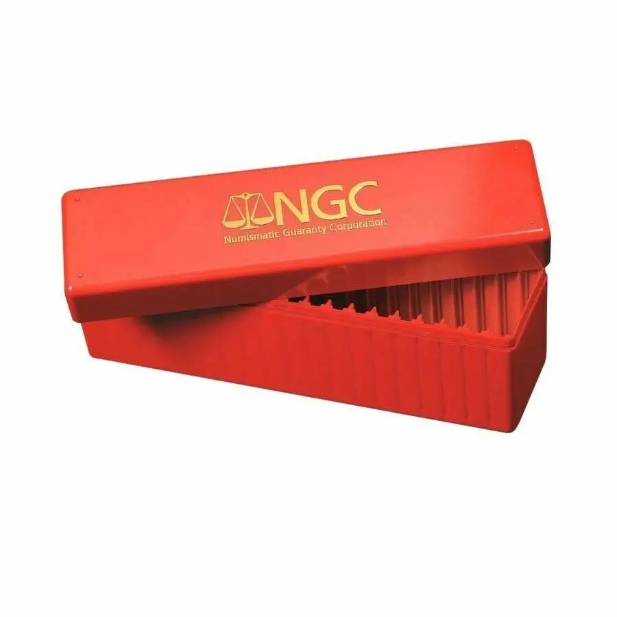 Ngc Official Red Plastic Slab Coin Box Hold 20 Certified Graded 1