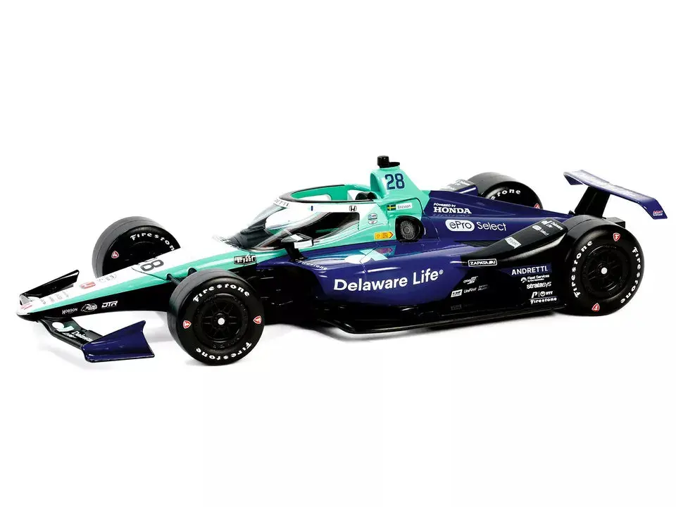Greenlight 11244 1:18 2024 #28 Marcus Ericsson (Delaware Life) Indycar 1