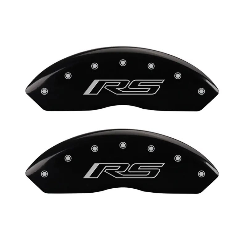 Mgp Engraved 4-Piston Caliper Covers — Front & Rear — Gen 5/Rs Fitment, Black Finish With Silver Accent 1