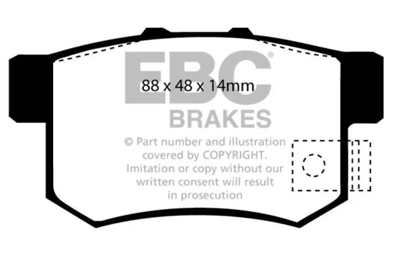 Ebc Redstuff Rear Brake Pads – 2001–2003 Acura Cl 3.2L 1