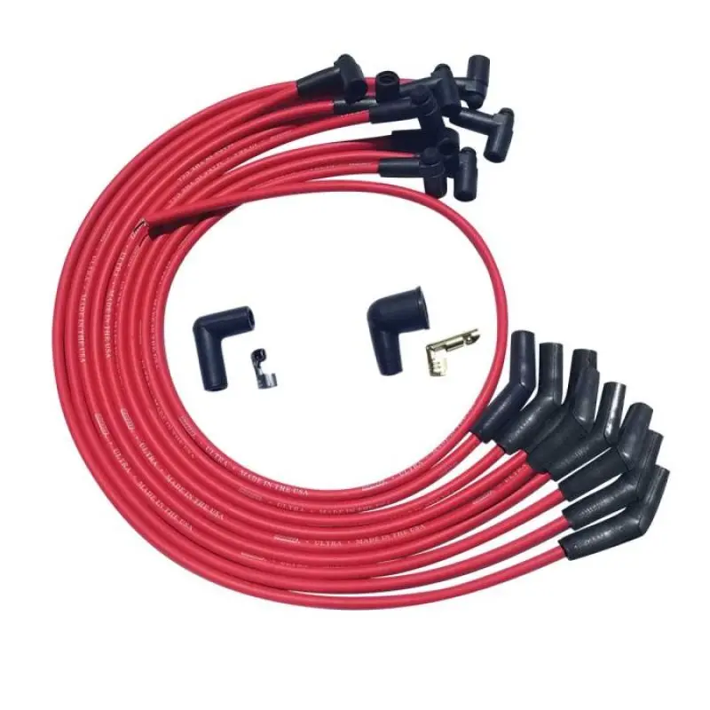 Moroso Bbc Ultra Spark Plug Wire Set – 135° Over-Valve-Cover Fit, Hei Compatible, Red 1