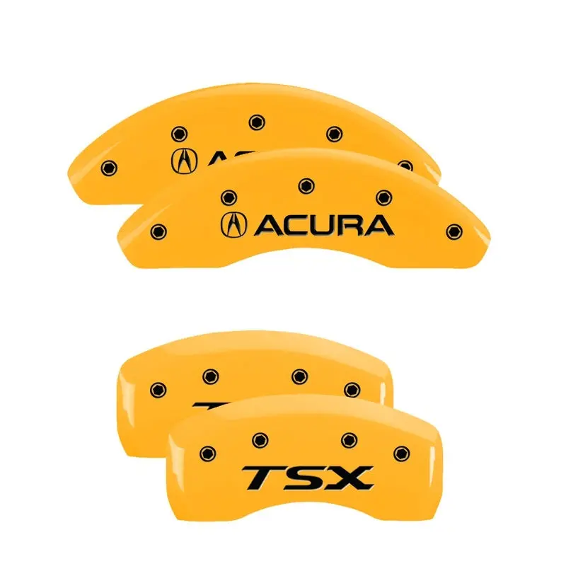 Mgp 4 Caliper Covers Engraved Front Acura Rear Tsx Yellow Finish Black Char 2005 Acura Tsx 1