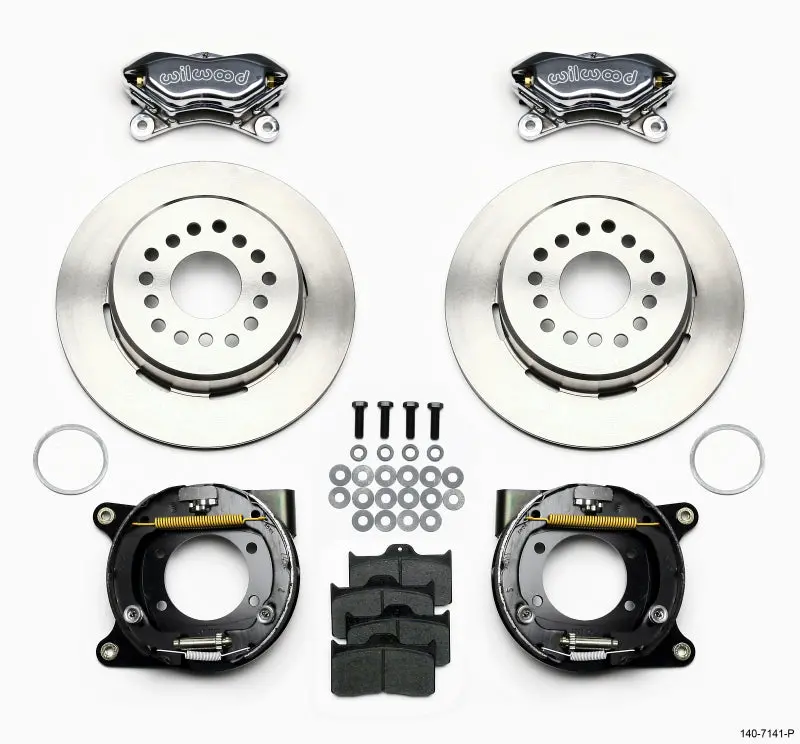 Wilwood Forged Dynalite Power Steering Park Brake Kit – Polished Chevy 12-Bolt Rear Axle With C-Clips 1