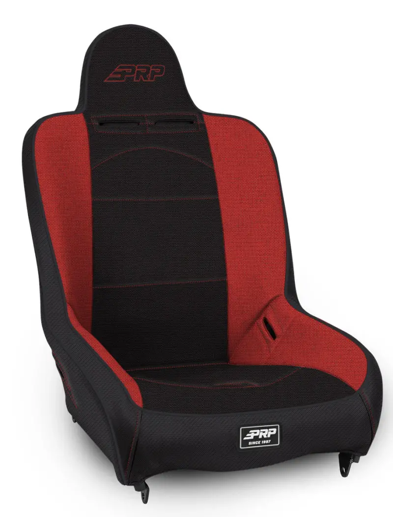 Prp Premier High-Back Racing Seat With Dual Neck Support Slots – Black And Red Upholstery 1