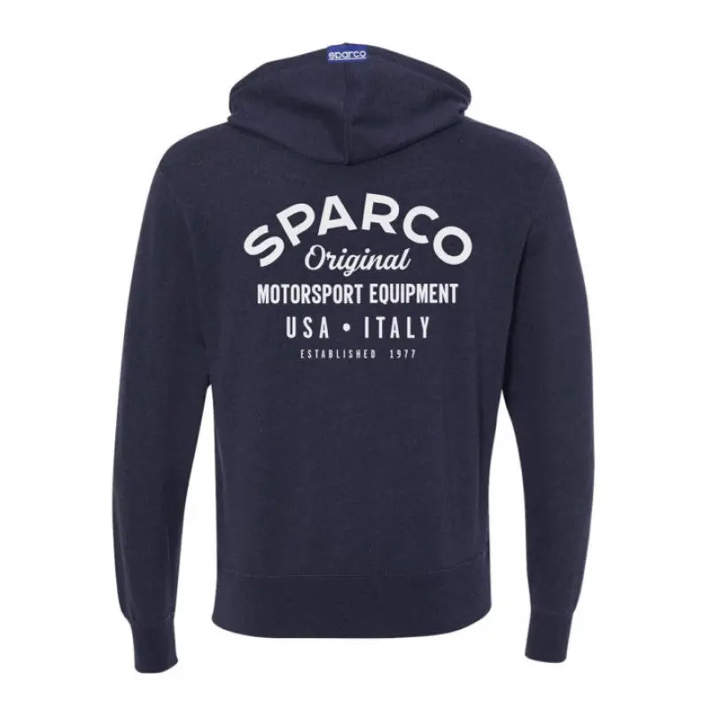 Sparco Navy Blue Zip-Front Garage Sweatshirt — Small Size 1