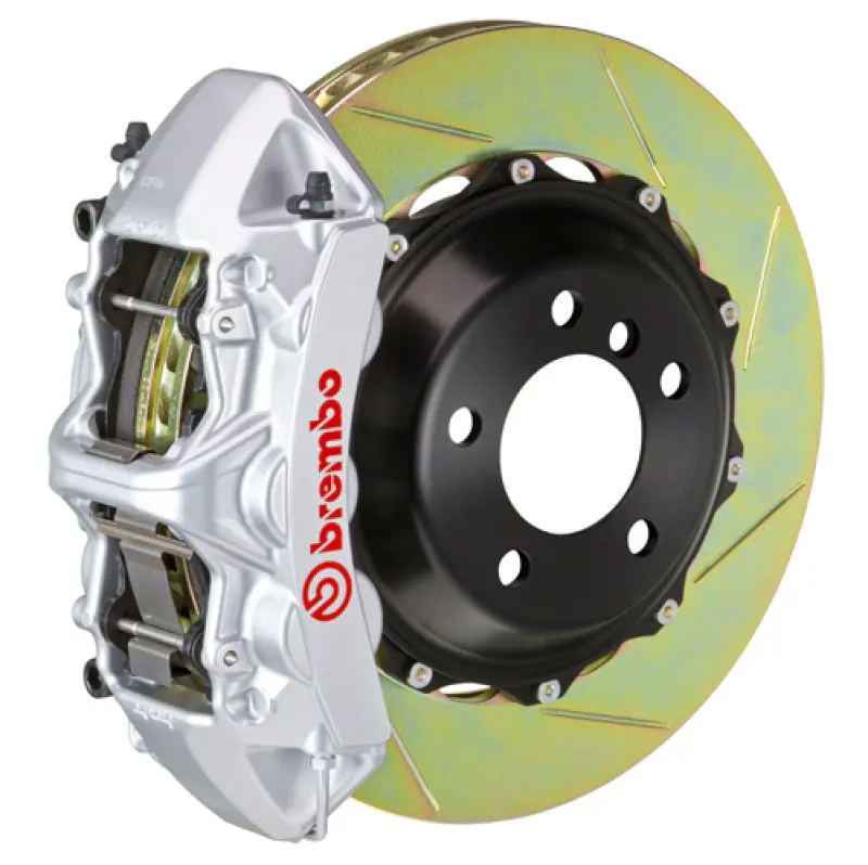 Brembo Gt Big Brake Kit – Front 6-Piston Calipers With 380X32Mm Two-Piece Slotted Rotors – Silver Finish 1