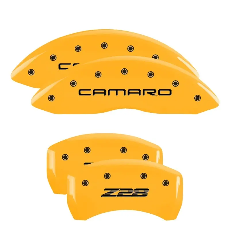 Mgp Engraved 4-Piston Caliper Covers – Yellow Finish With Black Char, Front & Rear For 2000 Camaro Z28 1