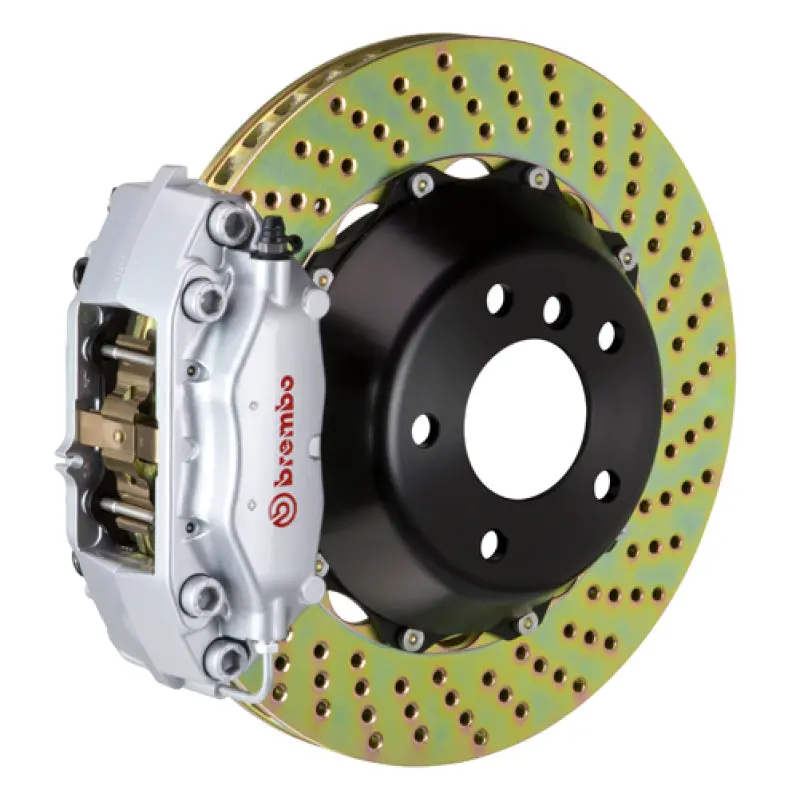 Brembo Gt Big Brake Kit For 2019+ Mazda3 – Front 4-Piston Calipers With 345X28Mm Drilled Two-Piece Rotors (Silver Finish) 1