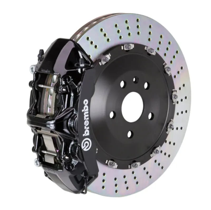 Brembo Gt Big Brake Kit For 2015–2023 Ford Mustang Gt (S550) – Front 6-Piston Calipers With Drilled 405X34Mm Two-Piece Rotors (Black Finish) 1