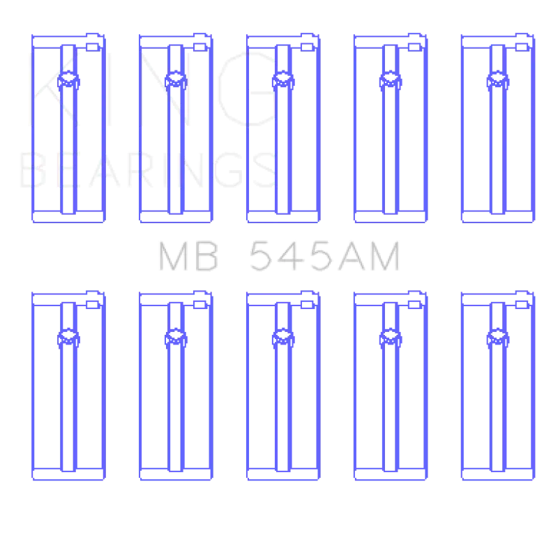 King Engine Bearings Main Bearing Set – Ford N4A/Ne/L/N/Jcc/Lcj/Lse Blocks, Oversize +0.25Mm 1