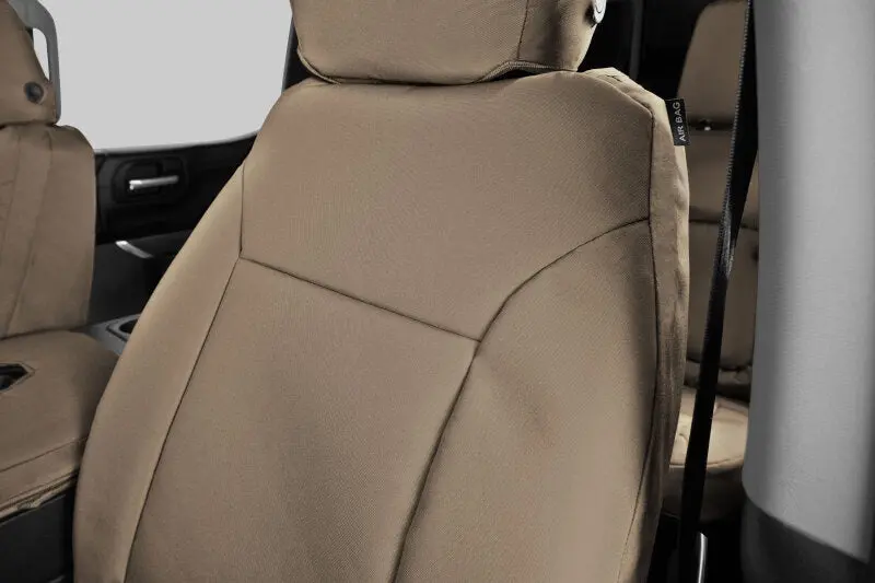 Covercraft Endura Precisionfit Seat Covers – Custom Front Row Covers For 2022–2024 Chevrolet Silverado, Tan/Tan 1