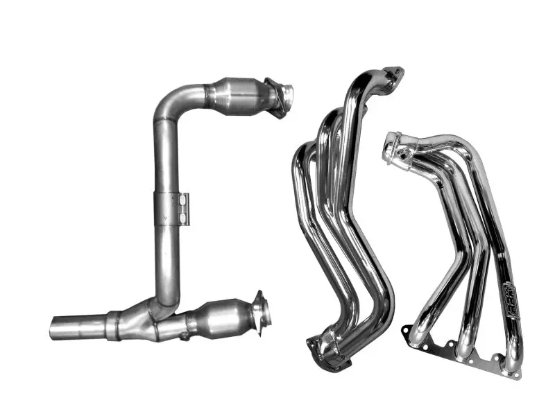 Bbk Long-Tube Exhaust Header System With Y-Pipe And Catalytic Converters For 2007–2011 Jeep Grand Cherokee 3.8L V6 – 1-5/8" Chrome Tubes 1