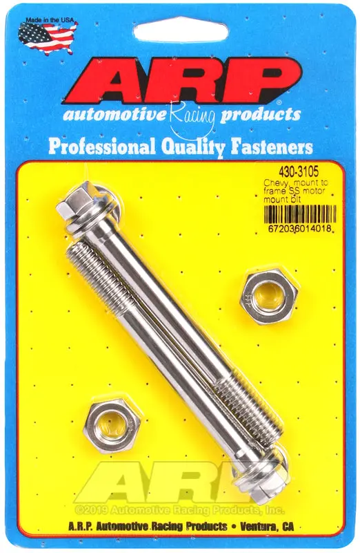 Arp Stainless Steel Motor Mount Bolt Kit For Chevrolet Frame-To-Engine Mounting 1