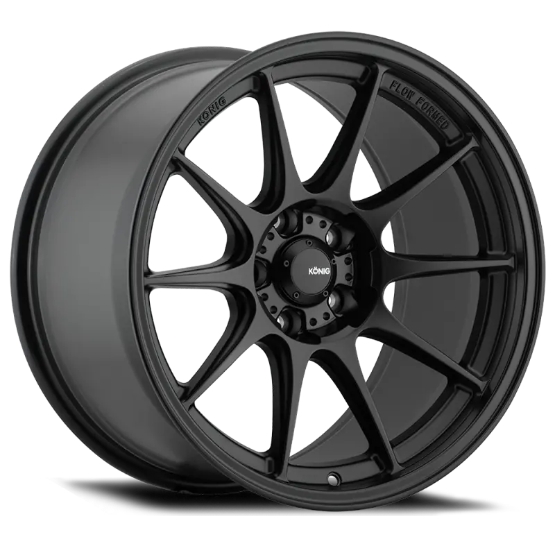 Konig Dekagram Alloy Wheel – 17X8", 4X100 Bolt Pattern, Et45, Semi-Matte Black Finish 1