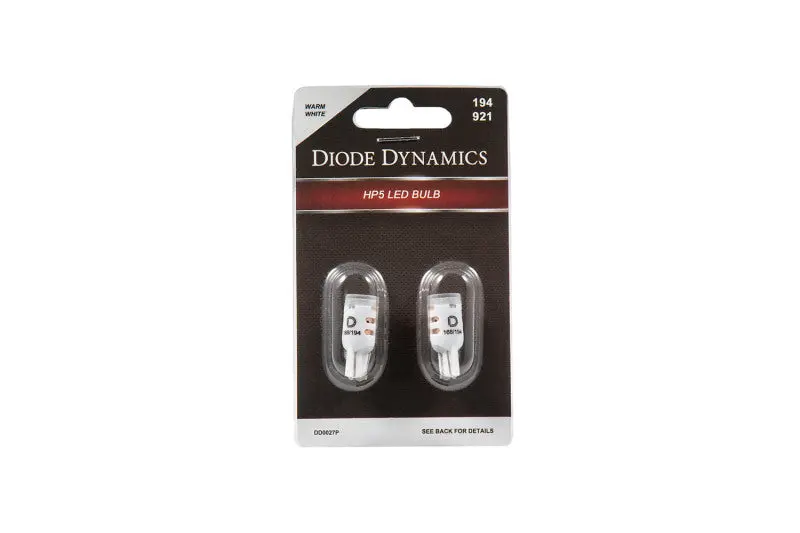 Diode Dynamics Hp5 Led 194 Bulbs – Warm White, Short Base, Sold As Pair 1