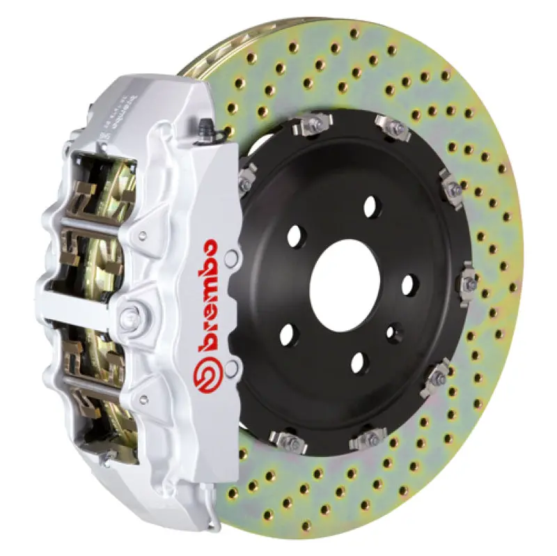 Brembo Gt Big Brake Kit For 2021+ Ford F-150 Raptor – Front, 6-Piston Calipers, Drilled 380X34Mm Two-Piece Rotors, Silver Finish 1