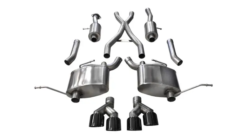 Corsa Black Dual-Exit Cat-Back Exhaust System For 2014–2016 Jeep Grand Cherokee Summit (2.5") 1