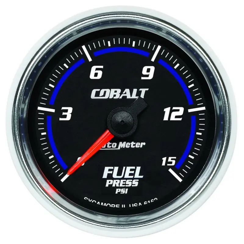 Autometer Cobalt Series 52Mm Electronic Fuel Pressure Gauge – 15 Psi Range With Digital Display 1