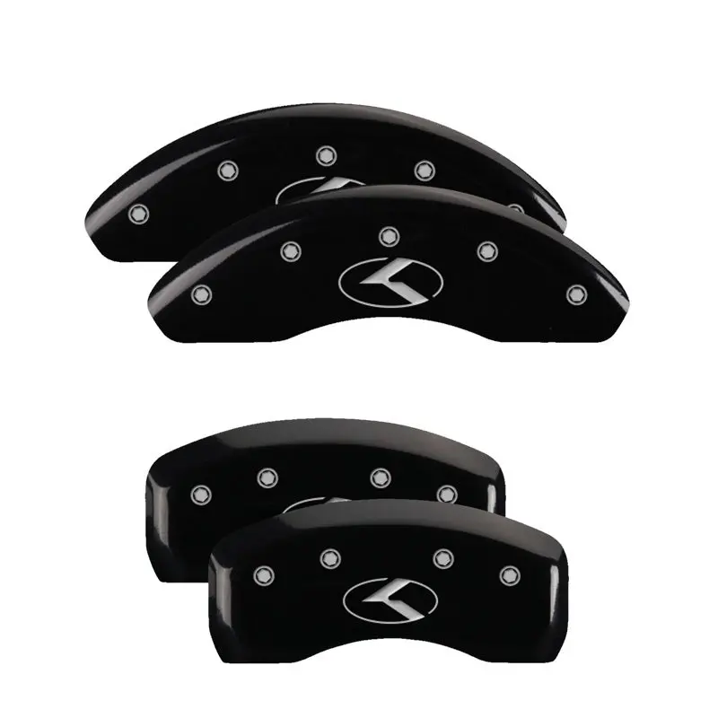 Mgp 4 Caliper Covers Engraved Front & Rear I-Vtec Black Finish Silver Char 2018 Honda Accord 1
