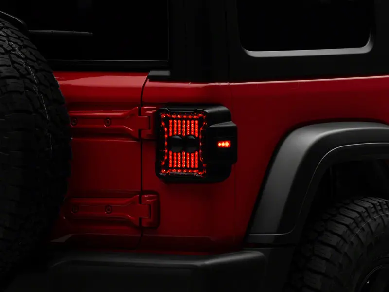 Raxiom 18-23 Jeep Wrangler Jl Axial Series Linear Led Tail Lights- Blk Housing (Smoked Lens) 1