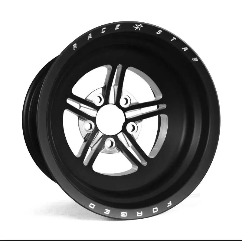 Race Star 63 Pro Forged 15X12 Nbl Sportsman 5X4.75 Bc / 6.00 Bs Wheel - Black Anodized/Machined 1